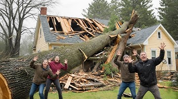 Dangerous Fastest Idiots Cutting Tree Fails Skill With Chainsaw | Tree Falling on Houses #1