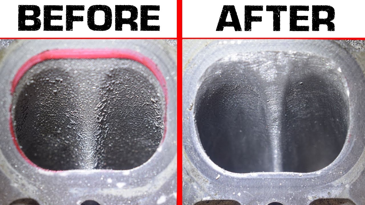 Porting and polishing before vs after comparison