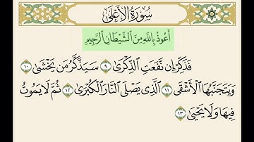 سورة الاعلى من ٩ إلى ١٣