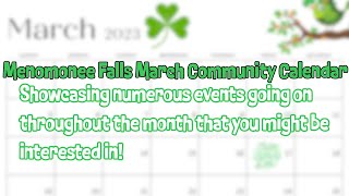 Menomonee Falls March Community Calendar 2023