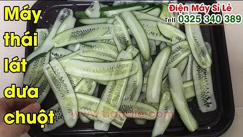 Máy thái lát - cắt lát - xắt lát quả dưa leo ( dưa chuột) thành từng lát dài hoặc lát tròn mỏng dính