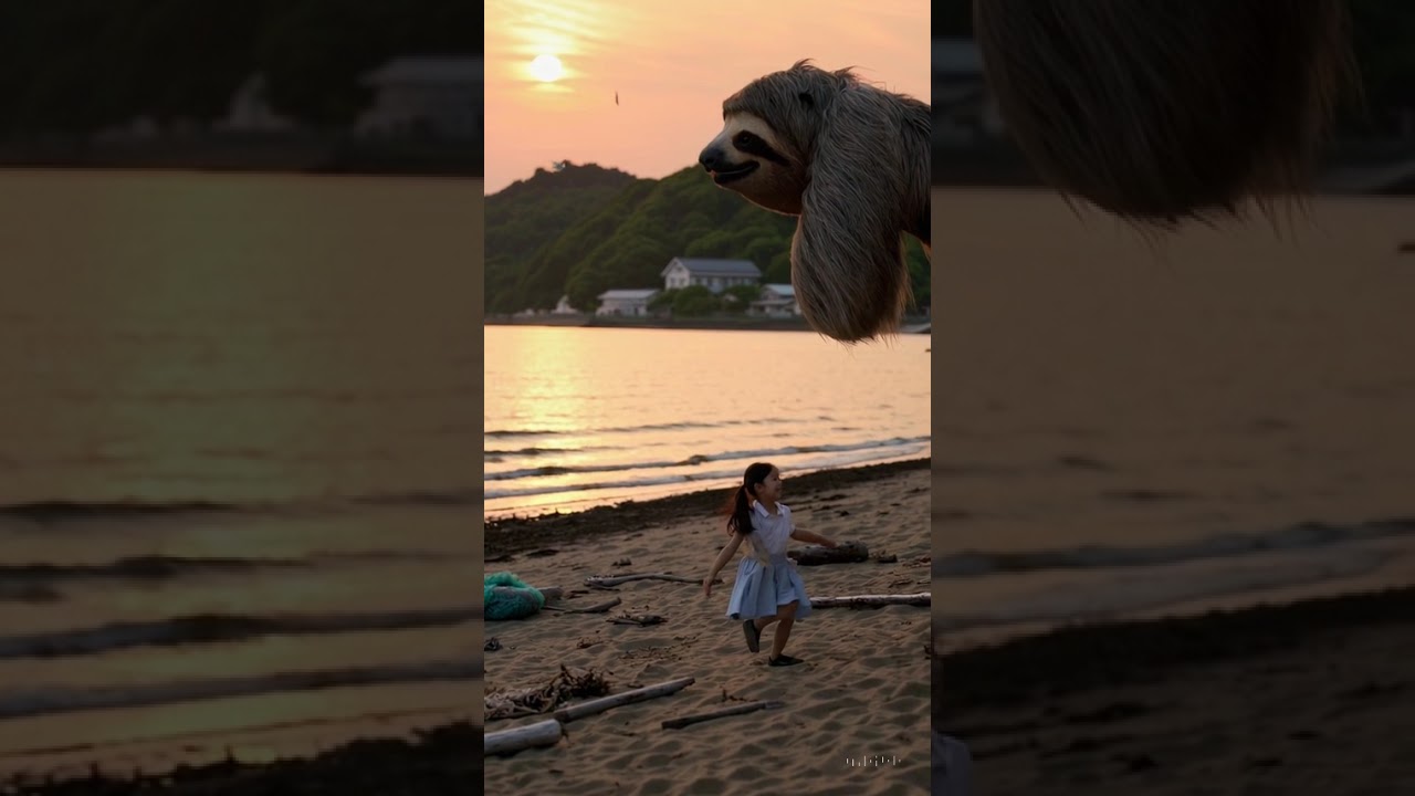 Girl and giant animal