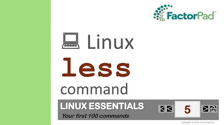 Linux less command summary with examples