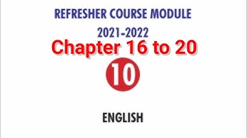 10th standard English || Refresher course module || Chapter 16 to 20 || Answer key