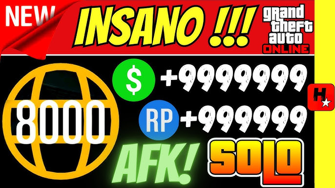 Como Ganhar Milhões no GTA 5 Online ✓ Dinheiro Fácil + RP ILIMITADO pra  Subir de Nível Rápido (SOLO) 