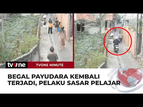 Aksi Begal Payudara Incar Pelajar di Tangerang Terekam CCTV | tvOne Minute