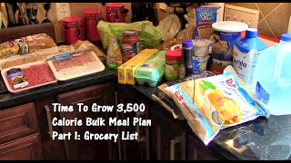 Time To Grow 3,500 Calorie Bulk Meal Plan Part 1: Grocery List