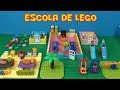 ESCOLA DE LEGO com sala de aula, refeitório, banheiros , jardim e parque LEGO SCHOOL