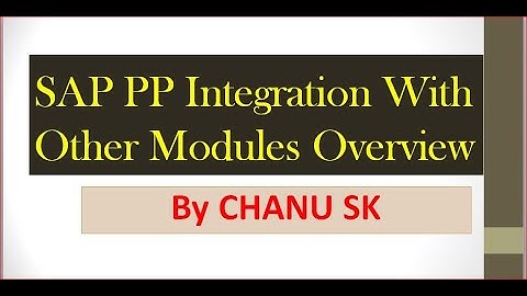 SAP PP Integration With Other Modules Overview  by Chanu SK