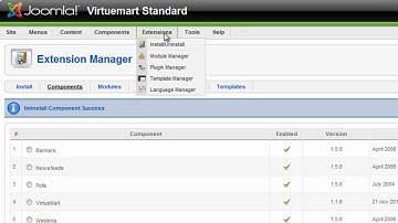 Virtuemart Standard Shipping Uninstall
