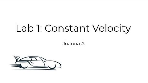 Physics Lab 1 Report: Constant Velocity