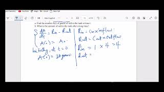 Application of Ordinary differential equations to Chemistry Mixing Problem Example 1