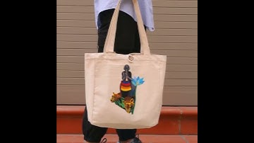 Túi tote 100% họa tiết được ghép từ lụa vụn Vạn Phúc.