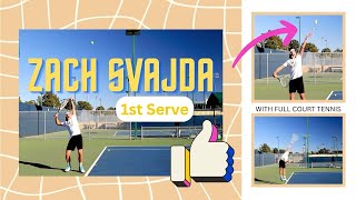 Pro Tennis Strategies: Zachary Svajda's 1st Serve Placement in Deuce Court 🎾