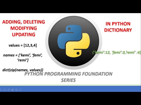 ADDING, MODIFYING, UPDATING AND DELETING IN PYTHON DICTIONARY