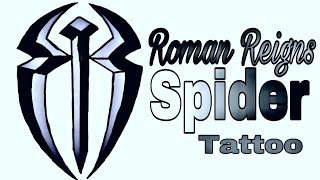 Roman Reigns Tribal Logo Drawing| How to draw Roman Reigns Spider Tattoo| Roman Reigns Empire Symbol