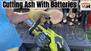 Real Time Demo Of The Ryobi 40V Chain Saw Cutting 13