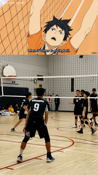 we tried a haikyuu slide attack in a game #volleyball #haikyuu #shorts #anime