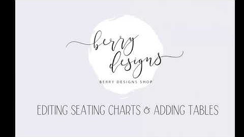 Editing your Seating Chart & Adding Tables - Templett