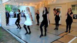 Bride and friends irish dancing