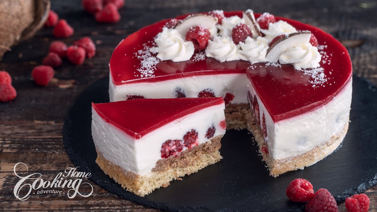 Raspberry Coconut Mousse Cake  - One of the BEST SUMMER DESSERTS ever | Home Cooking Adventure