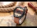 RANDON Men's Leather Strap Analog Quartz Sports Waterproof Watch