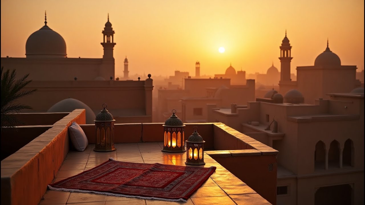 Arabic Rooftop Sunset ☀️ | 1 Hour of Relaxing Middle Eastern Inspired ...