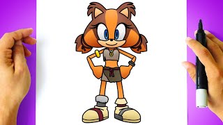 How To Draw Sticks The Badger - Sonic Boom