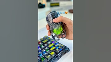 This transparent mouse and keyboard is crazy 😭🧊 #gravastar #mechkeyboard #mercuryk1 #gamermouse