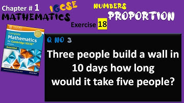 Cambridge IGCSE Extended Maths Solutions-Chapter1 Ex18 Q 3- Proportion-IGCSE Mathematics