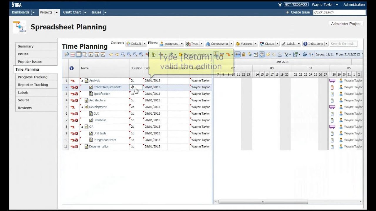 Jira Gantt Chart Project Plugin