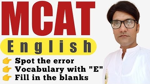 MCAT English | spot the error | Vocabulary | English with Asif