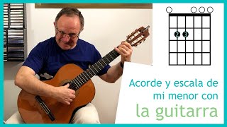 Acorde Em y escala de mi menor con la guitarra