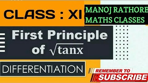 derivative of √tanx by first principle method | class 11 CBSE and RBSE | differentiation ab-initio