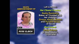 Rose Elibox ~ Long Obituary
