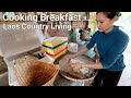 Country life in laos cooking breakfast eating organic from the farm