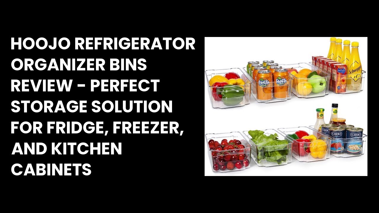 HOOJO Refrigerator Organizer Bins - 8pcs Clear Plastic Bins For