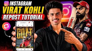 Virat Kohli Instagram Viral Photo Grid Repost Tutorial | How to make trending Grid Repost photo