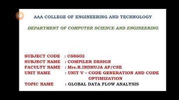Global Data Flow Analysis | Code Generation and Code Optimisation | Compiler Design | with Example |