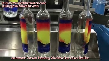 4 Colors Glass Bottles Screen Printer with LED uv curing system