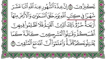 الوجه السادس من سورة التوبة مكررة ١٠ مرات | ش د محمد ايوب
