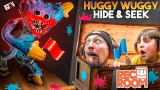 Huggy Wuggy Hide \& Seek in REC ROOM!! (FGTeeV Playing Top Rated REC ROOM Games: Capture the Flag #2)