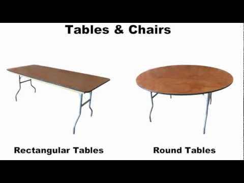 Table Rentals, Chair Rentals, Tent Rentals, Event Tables and Chairs Rental Los Angeles