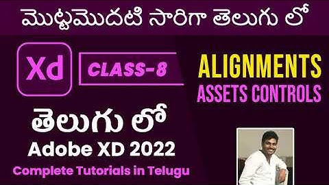 Adobe XD 2022 Class 8 - Alignments & Asset Controls in Telugu | ui/ux tutorials for Beginners