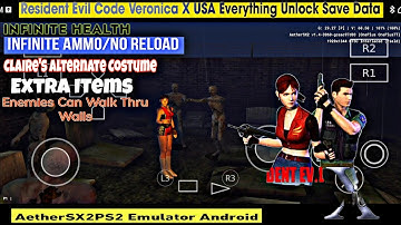Resident Evil – Code: Veronica X Everything Cheat Codes Unlock 100% aethersx2 emulator android
