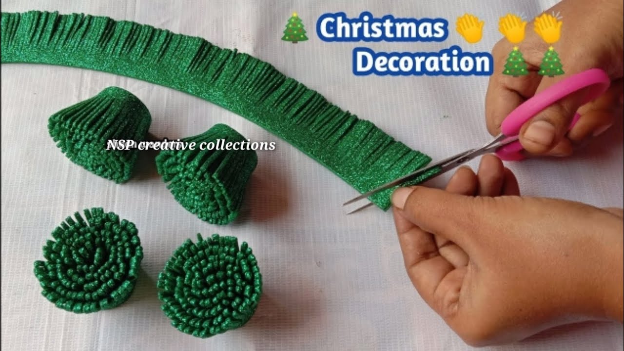 🎄DIY Christmas Decoration with glitter foam sheet step by step🎄/Amazing