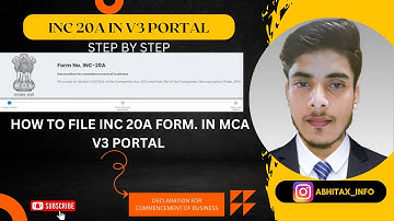 INC 20A FILE IN V3 PORTAL | HOW TO FILE INC 20A IN MCA V3 PORTAL | COMMENCEMENT OF BUSINESS IN MCA.