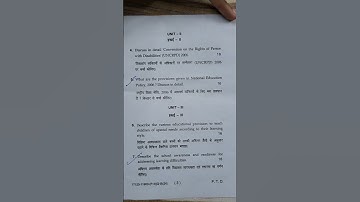 B.ed MDU 2nd year question paper  Creating and Inclusive school | B.ed 2nd year #mdu #questionpaper