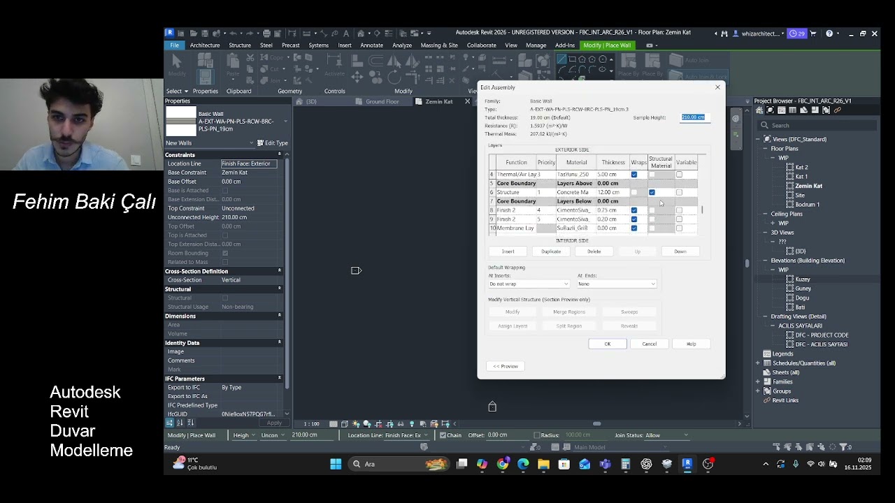 Revitte Duvar Modellemesi Nasıl Yapılır?