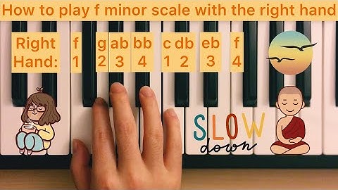 Piano Lesson 77: How to play f minor scale with the right hand (15 times play along) tutorial